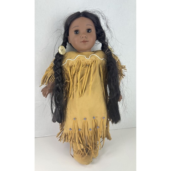 American Girl Kaya Doll Brown Eyes Brown Straight Hair 18" Medium Native 2017 - Picture 2 of 13